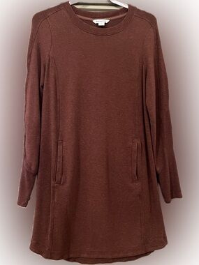 Athleta Brown Ribbed Sweater Dress